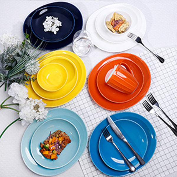 Hot Assorted Curved Porcelain Dessert Plates