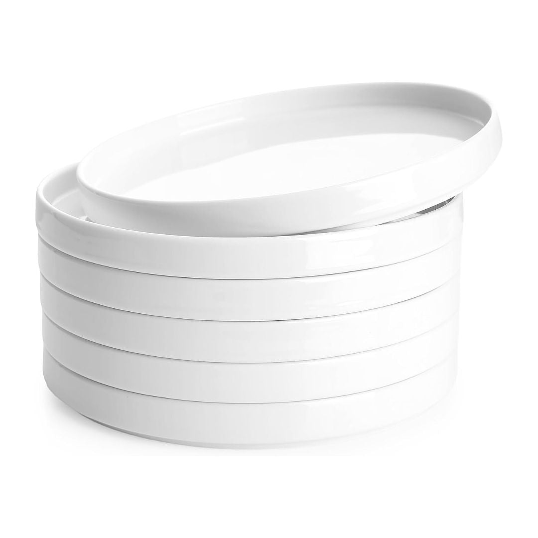 Porcelain Flat Plates, Set of 6