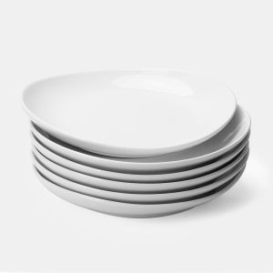 White Curved Porcelain Plates