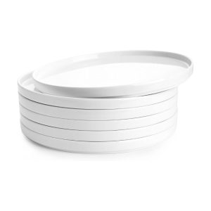 Porcelain Flat Plates, Set of 6